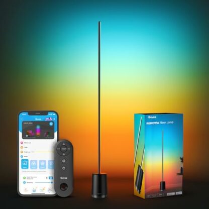 Govee LED Floor Lamp, Smart RGBICWW for Living Room Silver and Black H6072 - Image 2