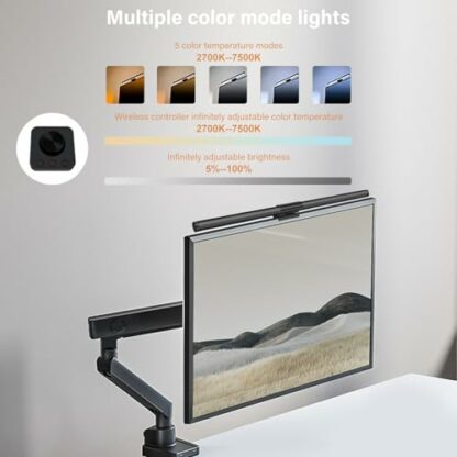 Greatzer Monitor Light Bar with Wireless Controller 44CM Screen Monitor E-Reading LED Task Lamp Djustable Brightness and Color Temperature/Eye-Care Light Bar/No Screen Glare for Home and Office 3 Greatzer Monitor Light Bar with Wireless Controller 44CM Screen Monitor E-Reading LED Task Lamp Djustable Brightness and Color Temperature/Eye-Care Light Bar/No Screen Glare for Home and Office - Image 3