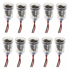 GutReise 10PCS E10 Lamps Base E10 LED Screw-Mount Small Bulbs Holder E10 Light Base Lampholder with Wire Socket for Home Experiment Circuit Electrical Test Accessories
