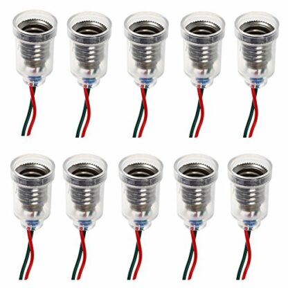 GutReise 10PCS E10 Lamps Base E10 LED Screw-Mount Small Bulbs Holder E10 Light Base Lampholder with Wire Socket for Home Experiment Circuit Electrical Test Accessories - Image 2