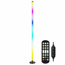 Gvblkq RGB Floor Lamp, Smart Modern Floor Lamp, Tall Corner Lamp Mood Lighting, 10w Color Changing App, Music Synchronization Lamp, Remote Control Ambient Lighting for Home, Living Rooms and Bedrooms