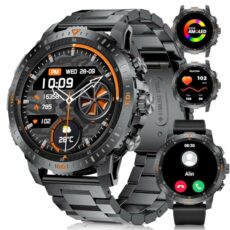 HIRREO Military Smart Watch for Men,1.43" Smart Watch for Men with 500mAH Battery,Heart Rate SpO2 Blood Pressure Tracker,Outdoor Fitness Tracker Watch for Android iOS