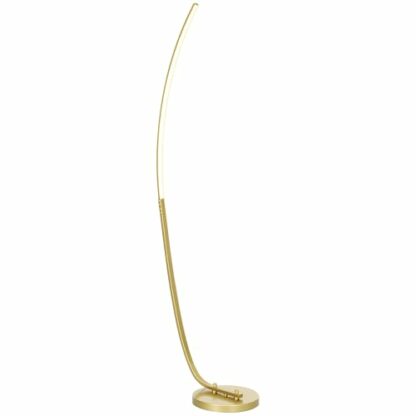 HOMCOM LED Floor Lamp with 3 Adjustable Brightness, Modern Standing Lamp with Foot Switch for Bedroom, Living Room, Gold Tone 2 HOMCOM LED Floor Lamp with 3 Adjustable Brightness, Modern Standing Lamp with Foot Switch for Bedroom, Living Room, Gold Tone - Image 2