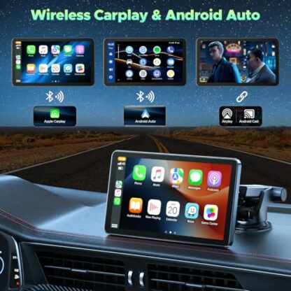 HOTPEAK Wireless Car Stereo for Apple Carplay with Rear Camera,7" Portable Touch Screen Android Auto for Cars,Car Radio Receiver with Bluetooth, FM, AUX,Voice Assistant, Map Navigation 3 HOTPEAK Wireless Car Stereo for Apple Carplay with Rear Camera,7" Portable Touch Screen Android Auto for Cars,Car Radio Receiver with Bluetooth, FM, AUX,Voice Assistant, Map Navigation - Image 3