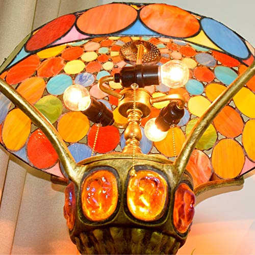 HXFFXHF Retro Style Stained Glass Table L Retro Dining Room Bar Hotel Decorative Table Lamp Colored Beads Large Living Room Bedroom Desk Lamp Stained Glass Table Lamp 3 HXFFXHF Retro Style Stained Glass Table L Retro Dining Room Bar Hotel Decorative Table Lamp Colored Beads Large Living Room Bedroom Desk Lamp Stained Glass Table Lamp - Image 3