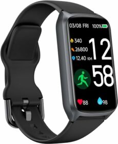 Health Fitness Tracker with 24/7 Heart Rate, Blood Oxygen, Blood Pressure, Step Counter, 5ATM Waterproof Activity Trackers Up to 7 Days Battery Life and Daily Sleep Score (S & L Bands Included)