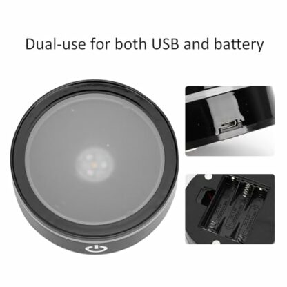 Holigie LED Base, Crystal Black Flat Touch Multi Mode Colorful White Light 3D Inner Carving Base Home Decoration for Glass Art Lighted Stand Display Plate Flat - Image 3