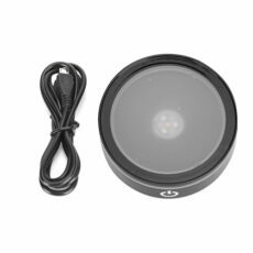 Holigie LED Base, Crystal Black Flat Touch Multi Mode Colorful White Light 3D Inner Carving Base Home Decoration for Glass Art Lighted Stand Display Plate Flat