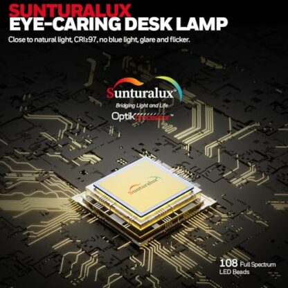 Honeywell LED Desk Lamp for Home Office - H4 Sunturalux™ Eye-Caring Desk Light, 14W Dimmable Table Lamp with 3 Color Modes, 5 Brightness Levels, Auto-Dimming, Timer, Touch Control Reading Lamp, Grey - Image 4