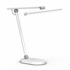 Honeywell LED Desk Lamp for Home Office - H4 Sunturalux™ Eye-Caring Desk Light, 14W Dimmable Table Lamp with 3 Color Modes, 5 Brightness Levels, Auto-Dimming, Timer, Touch Control Reading Lamp, White