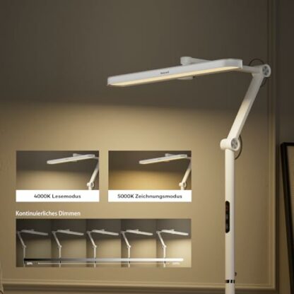 Honeywell LED Floor Lamp Modern - 05D01 Sunturalux™ Dimmable Standing Lamp, Eye Caring Standing Light with 28W 1500LM Bright Natural Daylight Reading Floor Lamps for Living Room Home Office (White) 3 Honeywell LED Floor Lamp Modern - 05D01 Sunturalux™ Dimmable Standing Lamp, Eye Caring Standing Light with 28W 1500LM Bright Natural Daylight Reading Floor Lamps for Living Room Home Office (White) - Image 3