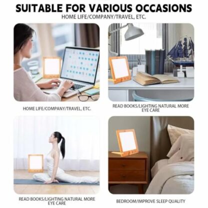 Huudngeje Fluorescent Desk Lamp 10000 Lux Bedside Light Lamp UV-Free LED Simulated Sunlight Touch Control with Support Stand 2 Huudngeje Fluorescent Desk Lamp 10000 Lux Bedside Light Lamp UV-Free LED Simulated Sunlight Touch Control with Support Stand - Image 2