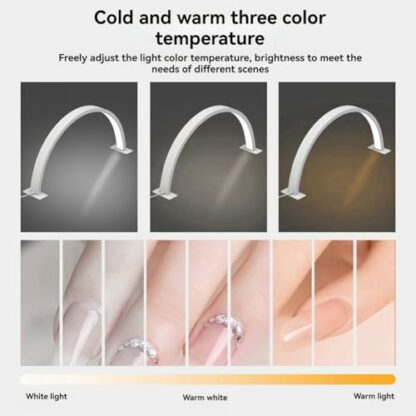 Huudngeje Half Moon Nail Desk Lamp U-Shaped LED Desk Lamp 30W Half Moon LED Nail Light 3 Color Temperature 2700k-6500k Lash Light for Nail, Lash, Tattoo, Skincare White UK Plug 4 Huudngeje Half Moon Nail Desk Lamp U-Shaped LED Desk Lamp 30W Half Moon LED Nail Light 3 Color Temperature 2700k-6500k Lash Light for Nail, Lash, Tattoo, Skincare White UK Plug - Image 4