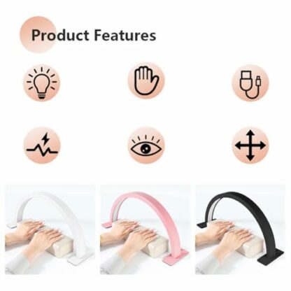 Huudngeje Half Moon Nail Desk Lamp U-Shaped LED Desk Lamp 30W Half Moon LED Nail Light 3 Light Modes Beauty Nail Supplement Light for Nail, Lash, Tattoo, Skincare Black UK Plug 3 Huudngeje Half Moon Nail Desk Lamp U-Shaped LED Desk Lamp 30W Half Moon LED Nail Light 3 Light Modes Beauty Nail Supplement Light for Nail, Lash, Tattoo, Skincare Black UK Plug - Image 3