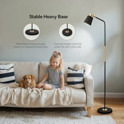 INMOZATA Floor Lamp, Modern Floor Lamps Retro Arch Standing Lamp, Adjustable Head Reading Floor Lamps for Living Room, Bedroom, E27 Socket - Image 4