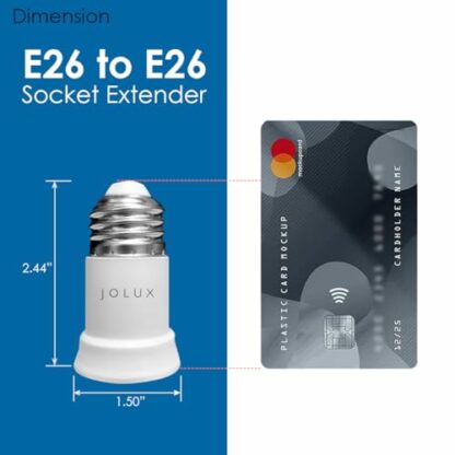 JOLUX E26 Socket Extender, E26 to E26 Lamp Bulb Socket Extension, Lamp Holder Adapter,4-Pack 3 JOLUX E26 Socket Extender, E26 to E26 Lamp Bulb Socket Extension, Lamp Holder Adapter,4-Pack - Image 3