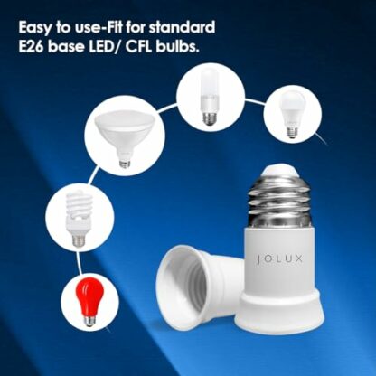 JOLUX E26 Socket Extender, E26 to E26 Lamp Bulb Socket Extension, Lamp Holder Adapter,4-Pack 4 JOLUX E26 Socket Extender, E26 to E26 Lamp Bulb Socket Extension, Lamp Holder Adapter,4-Pack - Image 4
