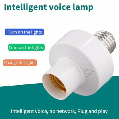 Jeenuuder E27 Socket Smart Voice Light Bulbs Adapter E27 Led Lamp Holder Base LED Socket E27 Lamp Holder No Networking Required Intelligent Voice Lamp Heads 4 Jeenuuder E27 Socket Smart Voice Light Bulbs Adapter E27 Led Lamp Holder Base LED Socket E27 Lamp Holder No Networking Required Intelligent Voice Lamp Heads - Image 4