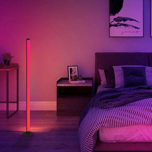 Joyzan RGB Corner Floor Lamp,47.2In Color Changing Mood Light LED Lamp with APP Bluetooth Remote Control Music Sync Timer Setting 1000 Lighting Module 69 Beads for Bedroom Living Room - Image 3