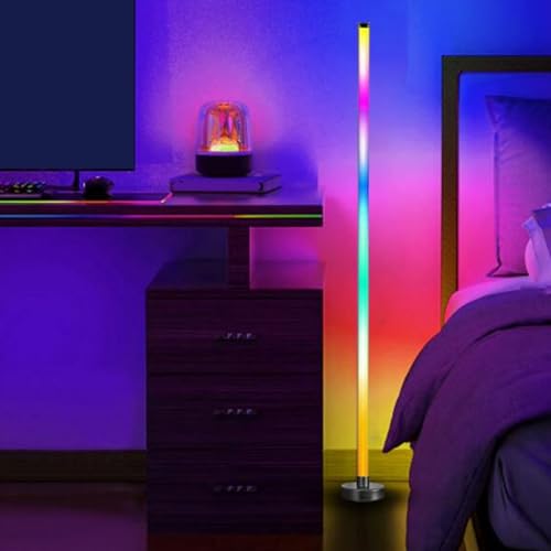 Joyzan RGB Corner Floor Lamp,47.2In Color Changing Mood Light LED Lamp with APP Bluetooth Remote Control Music Sync Timer Setting 1000 Lighting Module 69 Beads for Bedroom Living Room - Image 4