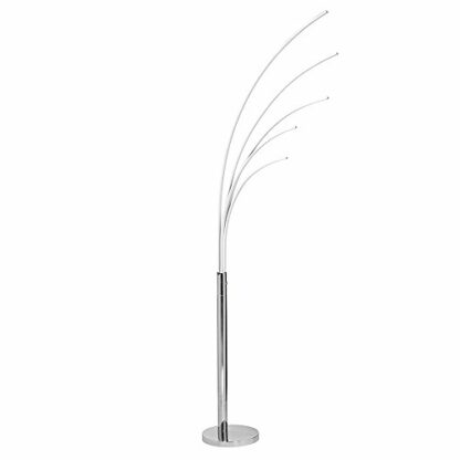K LIVING LED Floor Lamp 5 Light Branch Floor Lamp in Chrome Finish and Staged Dimmer Touch - Image 3