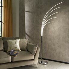 K LIVING LED Floor Lamp 5 Light Branch Floor Lamp in Chrome Finish and Staged Dimmer Touch
