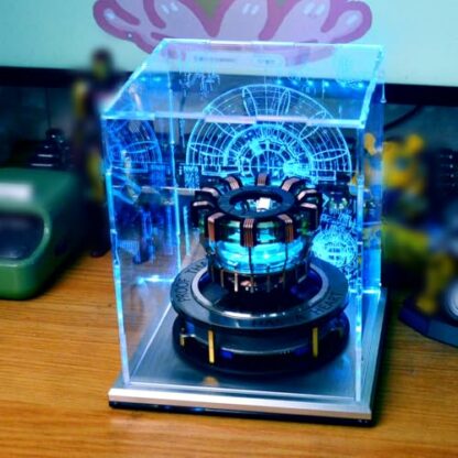 Kisss DIY Model Arc Reactor, 1:1 Scale LED Light MK1 Heart-shaped Arc Reactor Rotating Lamp Tech Desk Ornament Movie Museum Collection Christmas with Holographic Shield - Image 3