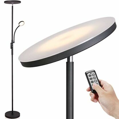 LED Floor Lamp - Torchiere Floor Lamp with Adjustable Reading Lamp - Image 2