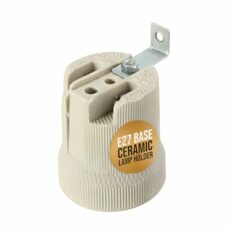LEDSone Ceramic Porcelain ES27 E27 Edison Screw Heat Vintage Lamp Light Bulb Holder with Mounting Bracket