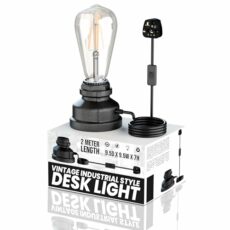 LEDSone Vintage Industrial Village Style Desk Light Plug in Lamp with ON/Off Switch E27 Dimmable Non Dimmable Bulb Creative Water Pipe Table Lamp with Bulb