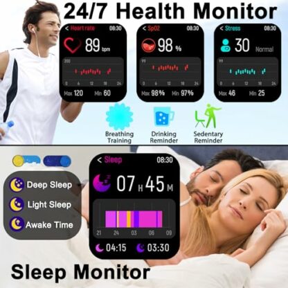 LICYAPO Smart Watch, Smart Watches for Women Men(Make/Answer Call), Smartwatch with Heart Rate, SpO2, Stress and Sleep Monitor, 100+ Sport Modes - Image 4