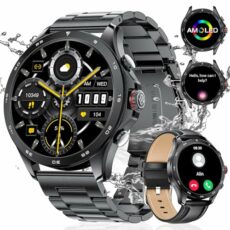 LIGE 1.43'' AMOLED Smart Watch for Men,Smartwatch for iOS Android with Dial Answer Calls Voice Assistant,Heart Rate Blood Oxygen Sleep Monitor,100+ Sports Modes IP68 Waterproof Fitness Tracker Watch