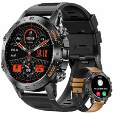 LIGE Military Smart Watch Men Answer/Make Calls,1.39" HD 400mAh Long Battary Fitness Tracker 100+Sports Modes Heart Rate Sleep Monitor, Outdoor Waterproof 2 Straps Smart Watch for Android IOS
