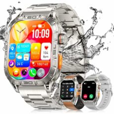 LIGE Military Smart Watch for Men,1.96" Big AMOLED Rugged Smartwatch(Answer/Make Call) for Android iOS