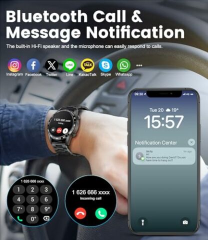 LIGE Smart Watch for Men with 1.43 AMOLED Display, 2 Straps, Answer/Make Call, Fitness Watch 100+ Sports Modes, Heart Rate/SpO2/Sleep Monitor Smartwatch for Android iOS Phones 4 LIGE Smart Watch for Men with 1.43 AMOLED Display, 2 Straps, Answer/Make Call, Fitness Watch 100+ Sports Modes, Heart Rate/SpO2/Sleep Monitor Smartwatch for Android iOS Phones - Image 4