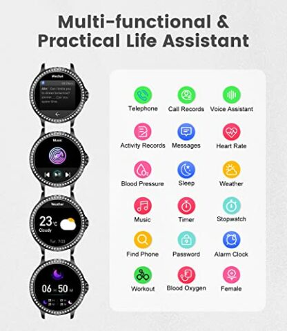LIGE Smart Watch for Women, Bluetooth Call 1.32" Ladies Fitness Watch with Blood Pressure/Oxygen/Heart Rate Monitor Pedometer, IP67 Waterproof Sports Smartwatch Compatible for Android iOS Phones 3 LIGE Smart Watch for Women, Bluetooth Call 1.32" Ladies Fitness Watch with Blood Pressure/Oxygen/Heart Rate Monitor Pedometer, IP67 Waterproof Sports Smartwatch Compatible for Android iOS Phones - Image 3