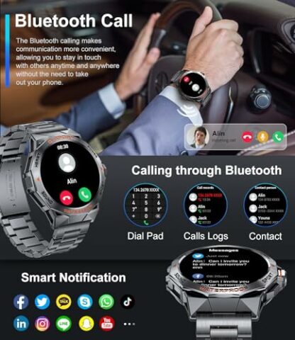LIGE Smart Watch with Always on Display,1.32”HD Touch Screen Smart Watch for Men with Bluetooth Calls,AI Voice,Blood Pressure/Heart Rate/Calories Tracker,Mens Smart Watches for Android IOS - Image 3
