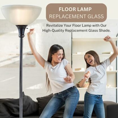 LIGHTACCENTS Alabaster White Glass Lamp Shade Replacement for Floor Lamp - Lamp Shade for Floor Lamps with Medium Base E26 Socket- Floor Lamp Shade - Floor Lamp Replacement Glass (White Marble) 3 LIGHTACCENTS Alabaster White Glass Lamp Shade Replacement for Floor Lamp - Lamp Shade for Floor Lamps with Medium Base E26 Socket- Floor Lamp Shade - Floor Lamp Replacement Glass (White Marble) - Image 3