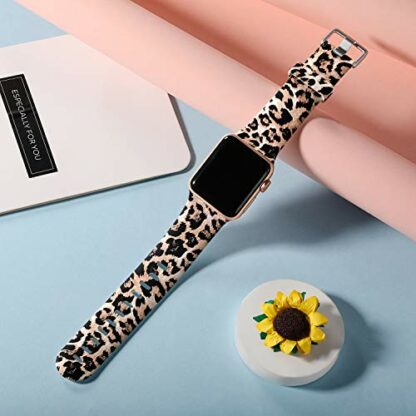 Laffav Floral Band Compatible with Apple Watch 40mm 38mm 44mm 42mm for Women Men, Soft Sport Pattern Replacement Waterproof Strap Compatible with iWatch SE & Series 6 & Series 5 4 3 2 1, S/M M/L - Image 3