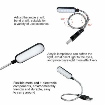 Laptop Clip On Light - Book Light Clip On Book Reading Light | Reading Lamp | Reading Lights for Books in Bed | Book Lamp | USB Laptop Night Light | Laptop Light | Warm Color Lamp for Laptop - Image 3