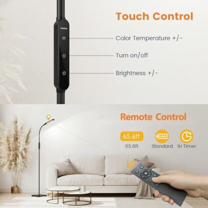 Lastar LED Floor Lamp with Remote Control and Touch Control - Image 3