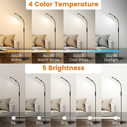 Lastar LED Floor Lamp with Remote Control and Touch Control - Image 4