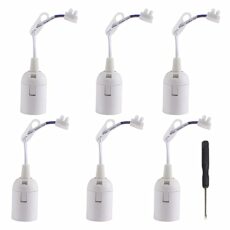 LbsAMP 6 Stück E14 Ersatzfassung 2A 250V Glühbirnenfassung mit 1 Schraubendreher Lampenfassung mit Kabel