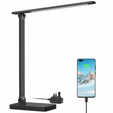 Lepro LED Desk Lamp with USB Charging Port, Dimmable Daylight Lamp, 5 Brightness Levels x 3 Colour Modes