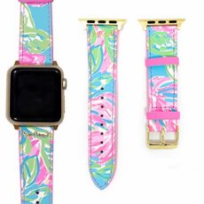 Lilly Pulitzer Genuine Leather Watch Band Sized to Fit 38mm & 40mm Smartwatches Compatible with Apple Watch Series 1, 2, 3, 4 (Totally Blossom)