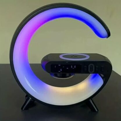 Llzzy Smart Atmosphere Lamp, LED Night Light Bluetooth Speaker Wireless Charger RGB Alarm Clock for Christmas Birthday Gifts - Image 3