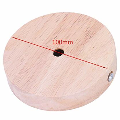 Lrporyvn lamp Base Concise Style Modern Ceiling Plate Wooden Ceiling Holder e27 Lamp Fitting Chandelier Base DIY Lighting Accessories Φ100mm Hidden Screw - Image 4
