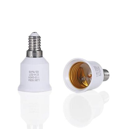 Luminosa E14 to E27 Lamp Socket Adapter Converter Holder for LED Halogen Edison Energy Saving Smart Bulb (Pack of 2) / Convert Small Screw to Large Screw Convertor Adaptor/CE - Image 2