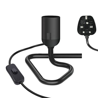 Luxvista Table Lamp with E27 Base, Triangular Vertical Lamp Holder, 50W Maximum, 1.8m Cable with Plug and Switch, AC 220-240V, Black 3 Luxvista Table Lamp with E27 Base, Triangular Vertical Lamp Holder, 50W Maximum, 1.8m Cable with Plug and Switch, AC 220-240V, Black - Image 3