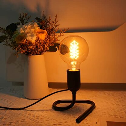 Luxvista Table Lamp with E27 Base, Triangular Vertical Lamp Holder, 50W Maximum, 1.8m Cable with Plug and Switch, AC 220-240V, Black 2 Luxvista Table Lamp with E27 Base, Triangular Vertical Lamp Holder, 50W Maximum, 1.8m Cable with Plug and Switch, AC 220-240V, Black - Image 2